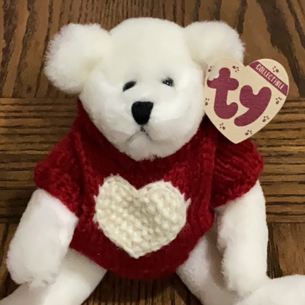 One Ty Collectible Nicholas with white heart 🤍 on red sweater stuffed te…